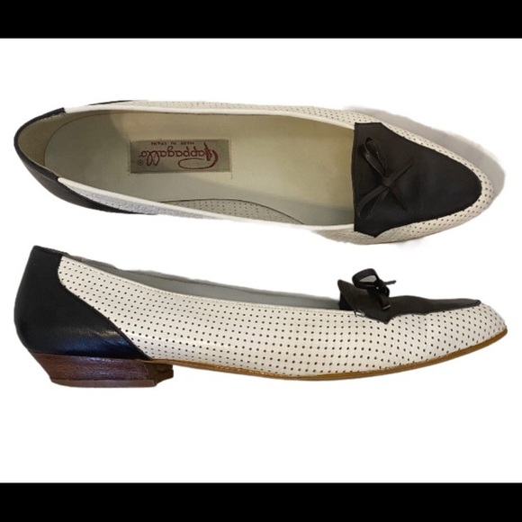 Vintage / navy and white leather flats - Picture 9 of 9